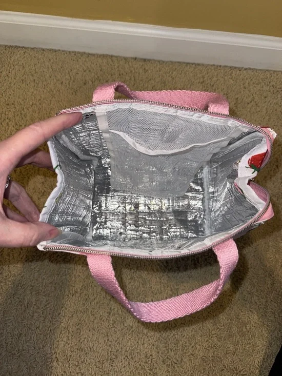 kate spade Strawberry Print Lunch Bag in Pink, Red & Green - Picture 9 of 13